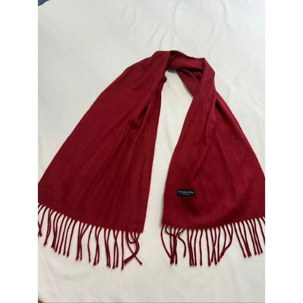Christian Dior Monsieur Vintage Red Scarf
